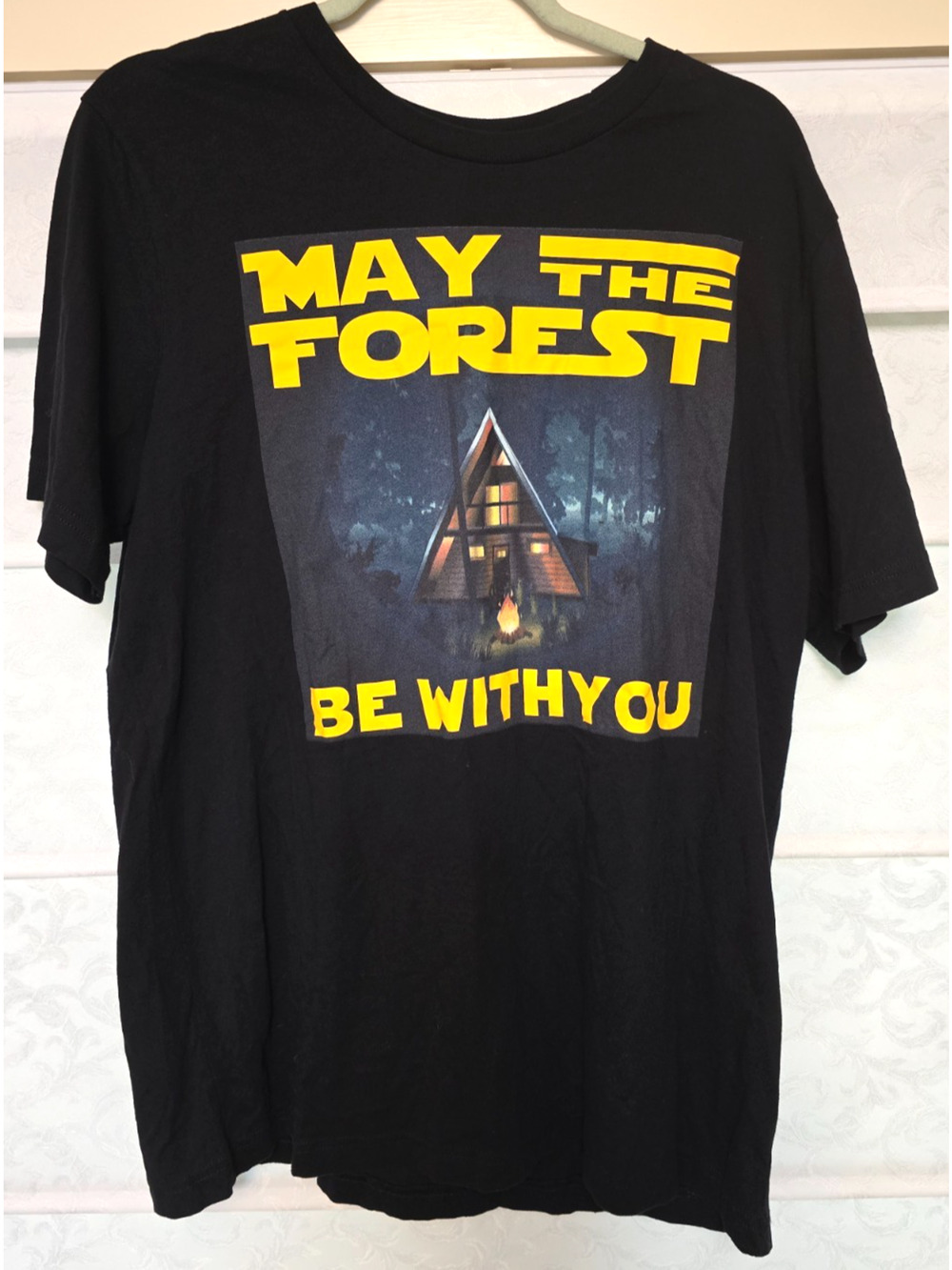 May The Forest Be With You XL Bella Canvas Camping Graphic T Shirt Star Wars